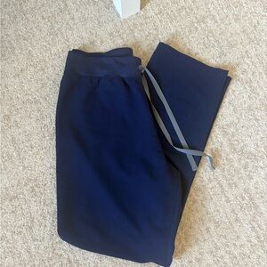 Figs navy blue high waisted Livingston scrub pants